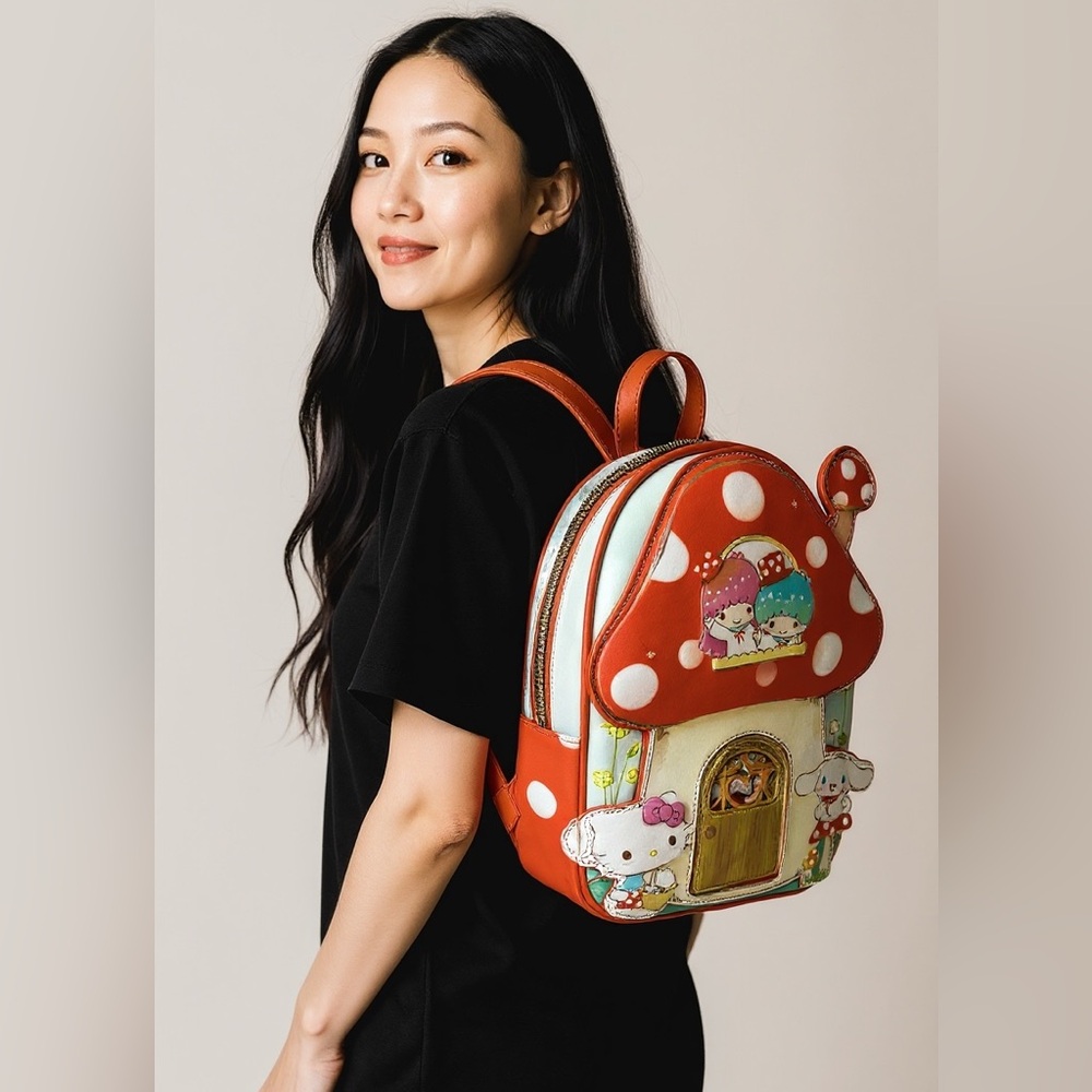 Hello Kitty & Friends Orange Mini Backpack Purse -Sanrio Kawaii Collectible Bag